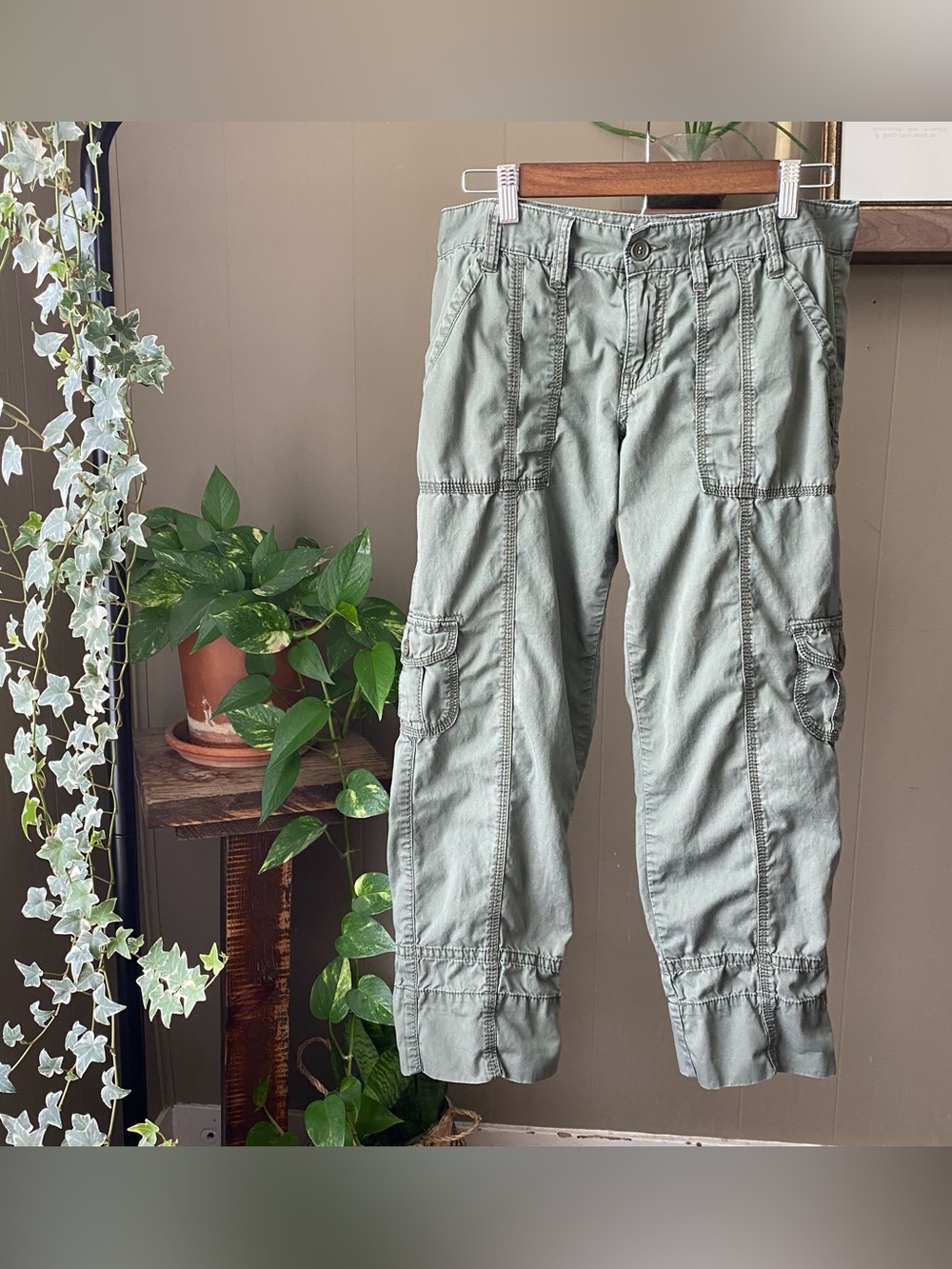 Calvin Klein Jeans green Cargo capri Pants